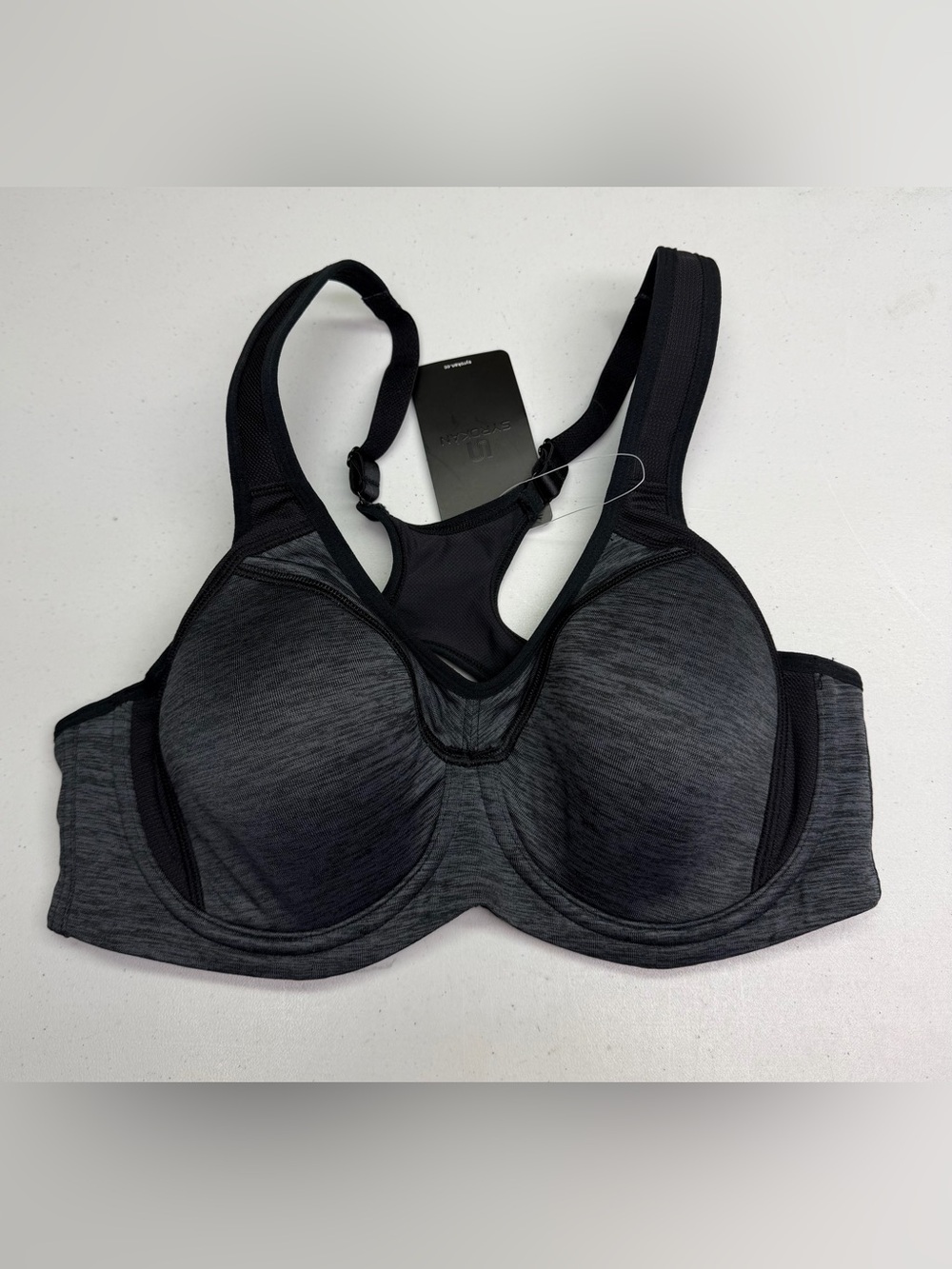 Syrokan Heather Grey Underwire Sports Bra 36C NWT *P1062